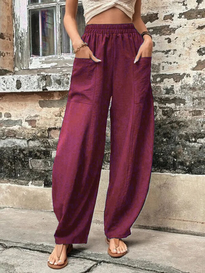 Drune | Bequeme einfarbige Taschen Freizeit-Hosen