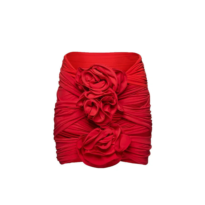 Damen Einteiler Badeanzug mit voluminösen Blumenapplikationen Drune