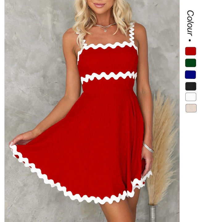 Damen Freizeitkleid mit voluminösen Rüschen und dekorativem Wellensaum Drune
