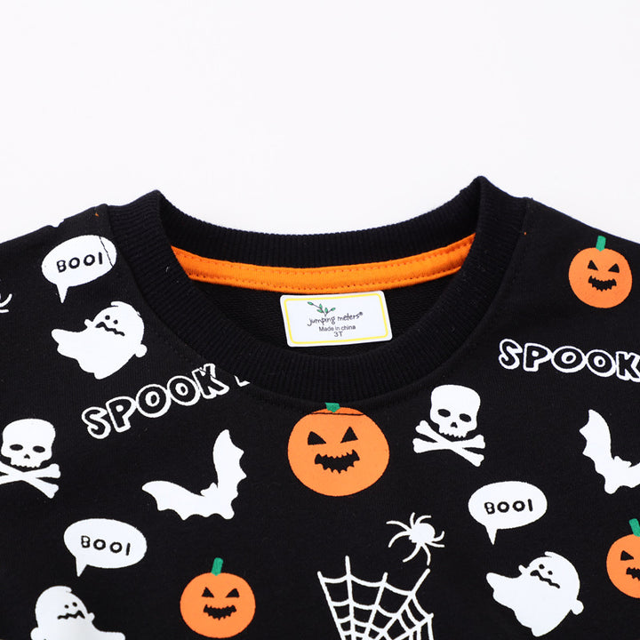 Kinder Sweatshirt mit gruseligem Halloween-Motiv Drune