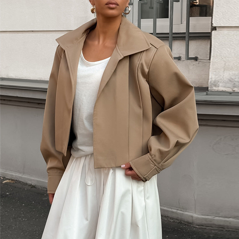 Damen cropped Jacke mit überschnittenen Schultern Drune