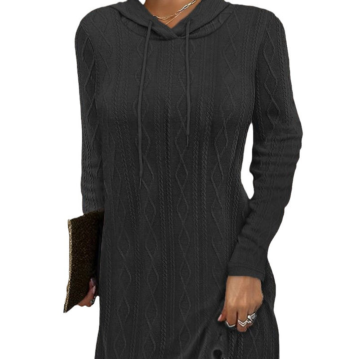 Damen Kapuzensweaterkleid aus weichem Strick Drune