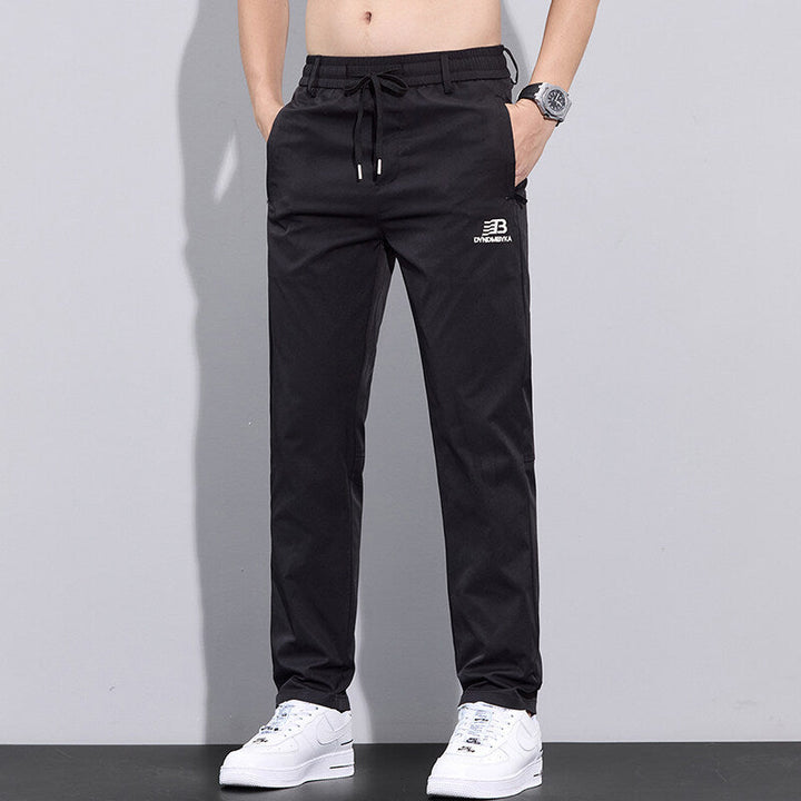 Herren Sportliche Freizeithose mit verstellbarem Kordelzug und seitlichen Reißverschlusstaschen Drune