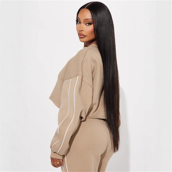 Damen lässiger Crop-Top Hoodie Drune
