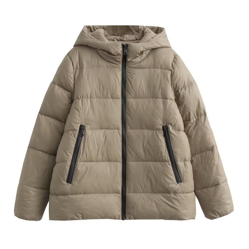 Damen wärmeisolierende Kunstfaserjacke mit abnehmbarer Kapuze Drune