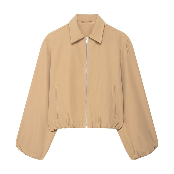 Damen modische Übergangsjacke mit Trend-Design und elastischem Bund Drune