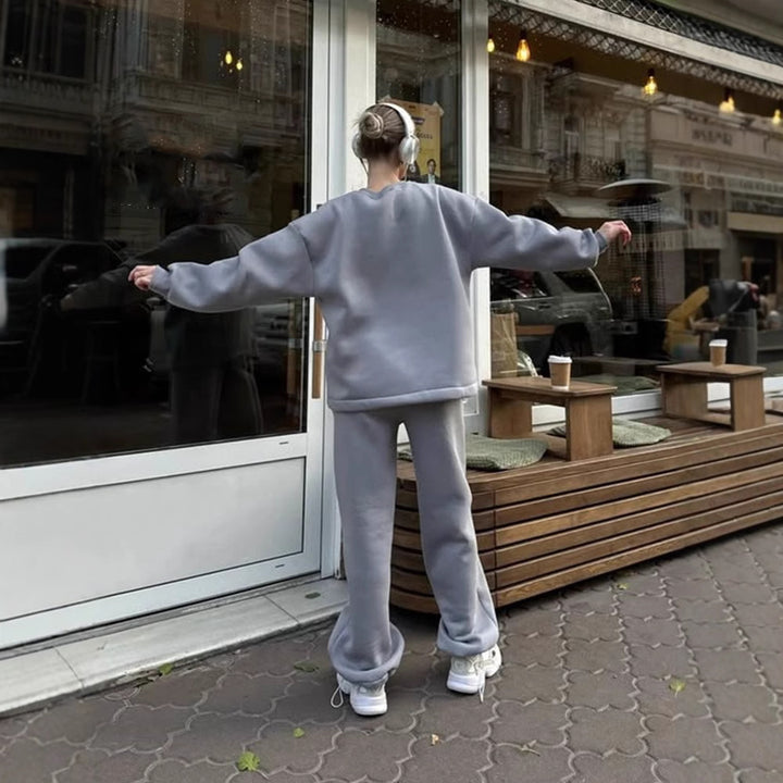 Damen Bequemes Sweatshirt und weite Jogginghose Set Drune