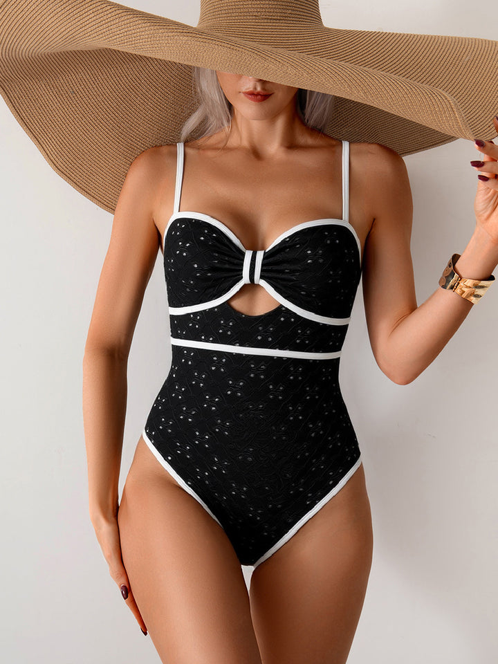 Damen Eleganter Einteiler Badeanzug mit modischem Knotendesign Drune