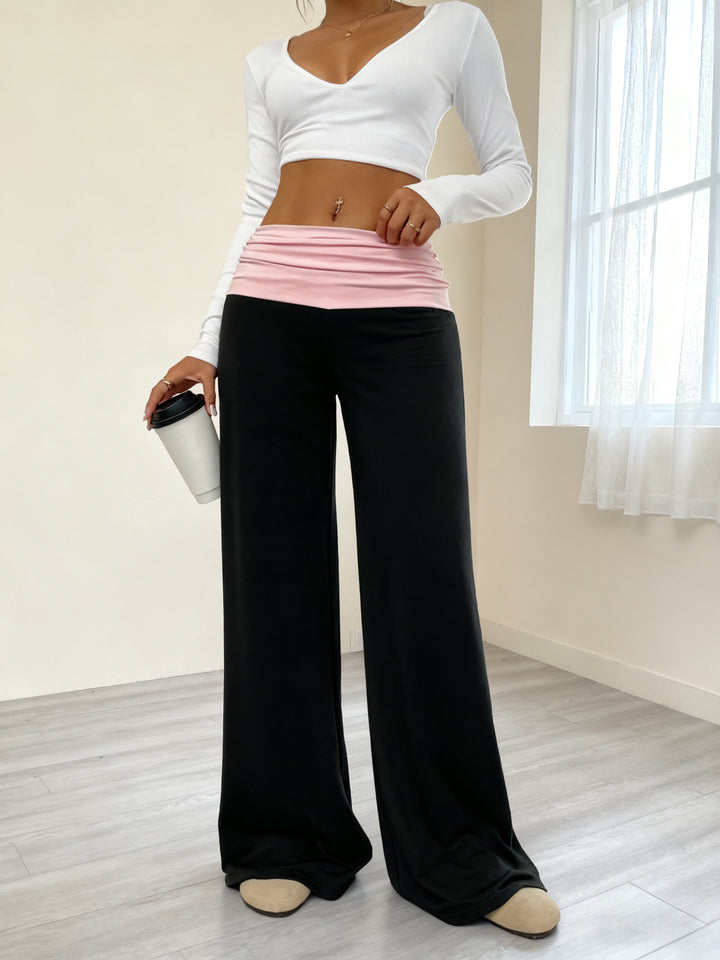 Damen Hochwertige Sporthose mit weitem Bein und Miditaille Drune
