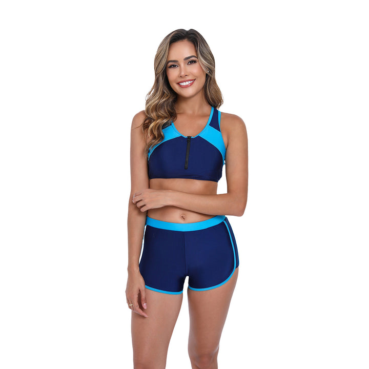 Damen Sportlicher Bikini-Set mit ergonomischem Schnitt und Reißverschluss Drune