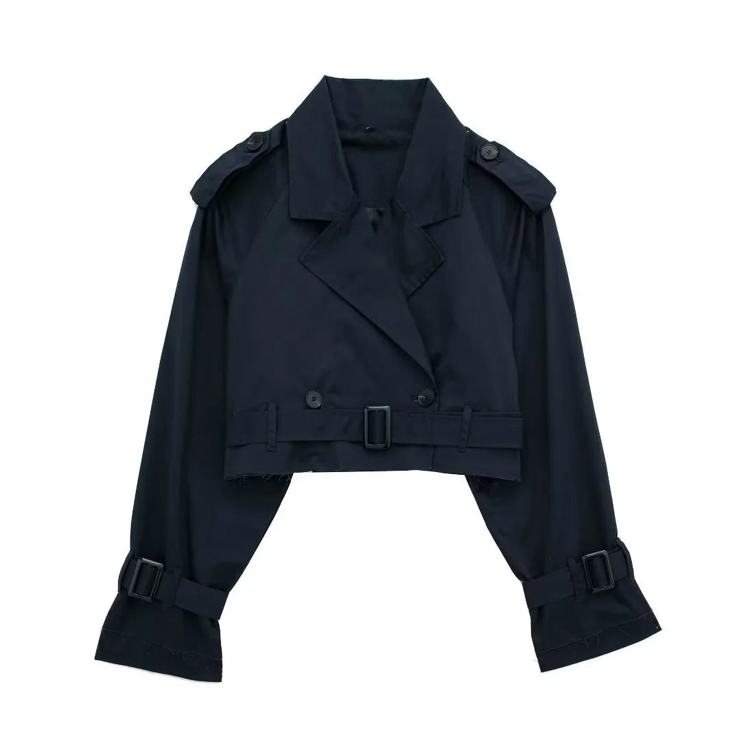 Damen moderne cropped Trenchjacke Drune