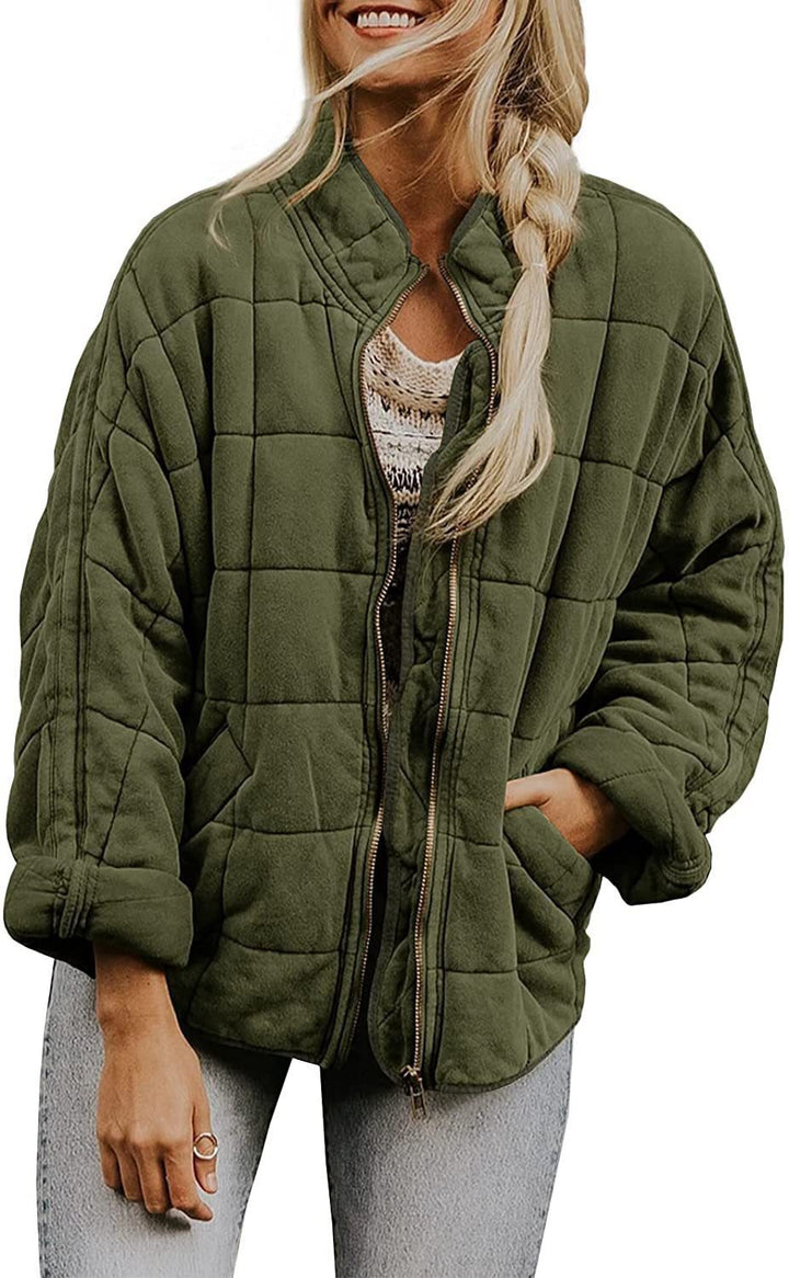 Damen Steppjacke mit hochschließendem Kragen und praktischen Tasche Drune
