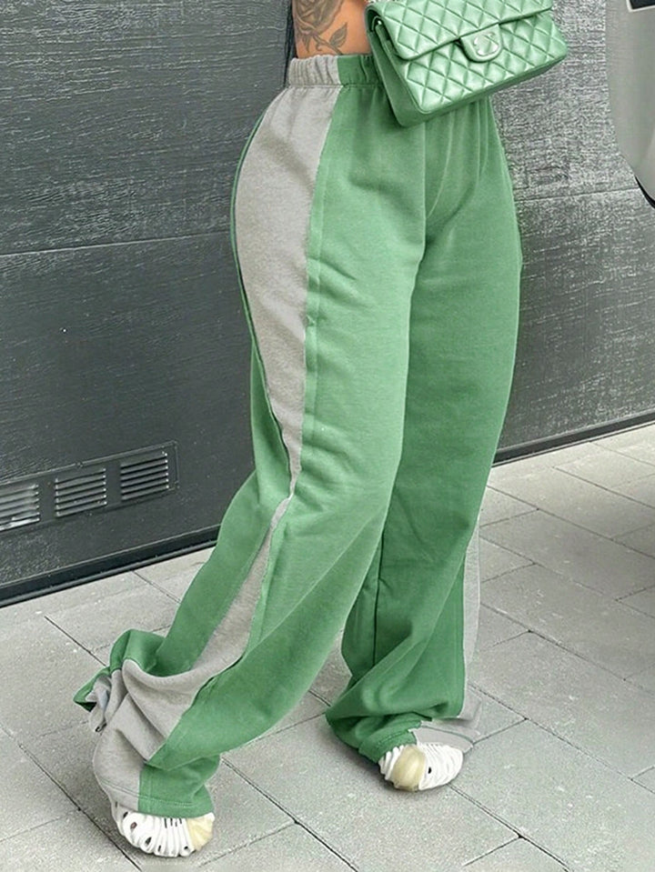 Damen lässige Sporthose mit farbigen seitlichen Einsätzen und elastischem Bund Drune