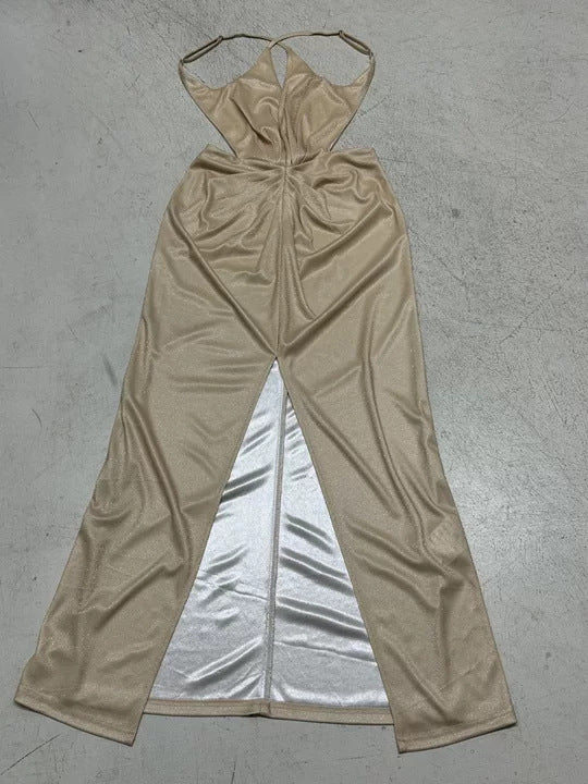 Damen glamouröses Abendkleid mit tiefem Rückenausschnitt und raffinierter Drapierung Drune