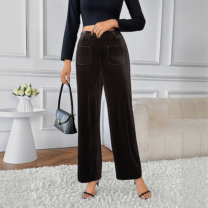 Damen Cropped Langarmoberteil mit elegantem Rundhalsausschnitt und floralem Design Drune