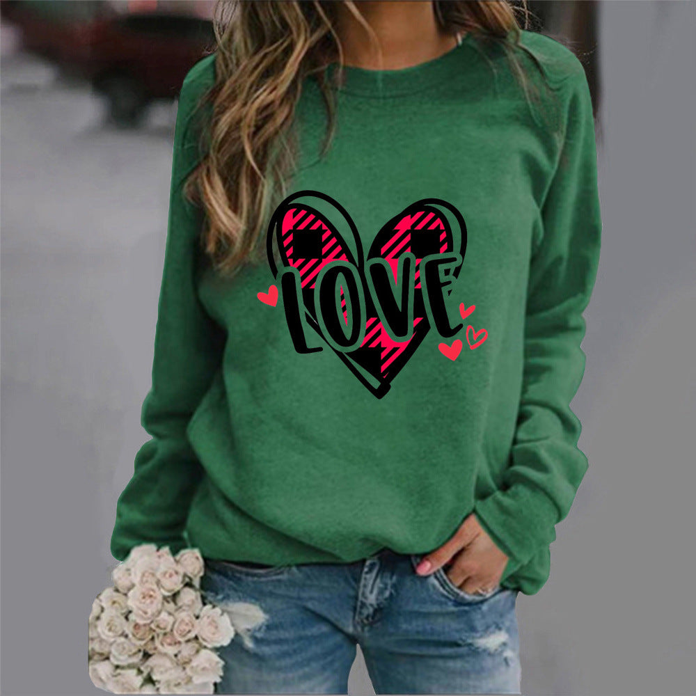 Damen Sweatshirt mit kreativem Herzdesign und lässigem Schnitt Drune