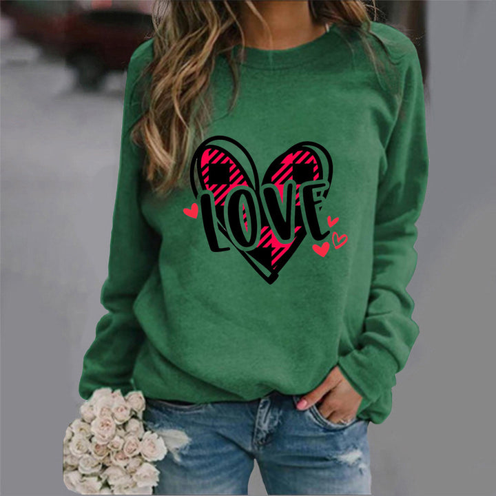 Damen Sweatshirt mit kreativem Herzdesign und lässigem Schnitt Drune
