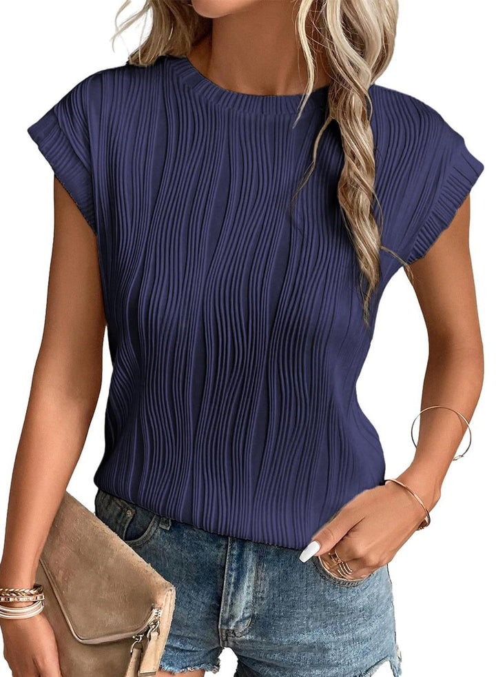 Drune | Einfarbiges Rundhalsausschnitt Loose Kurzarm T-Shirt Top