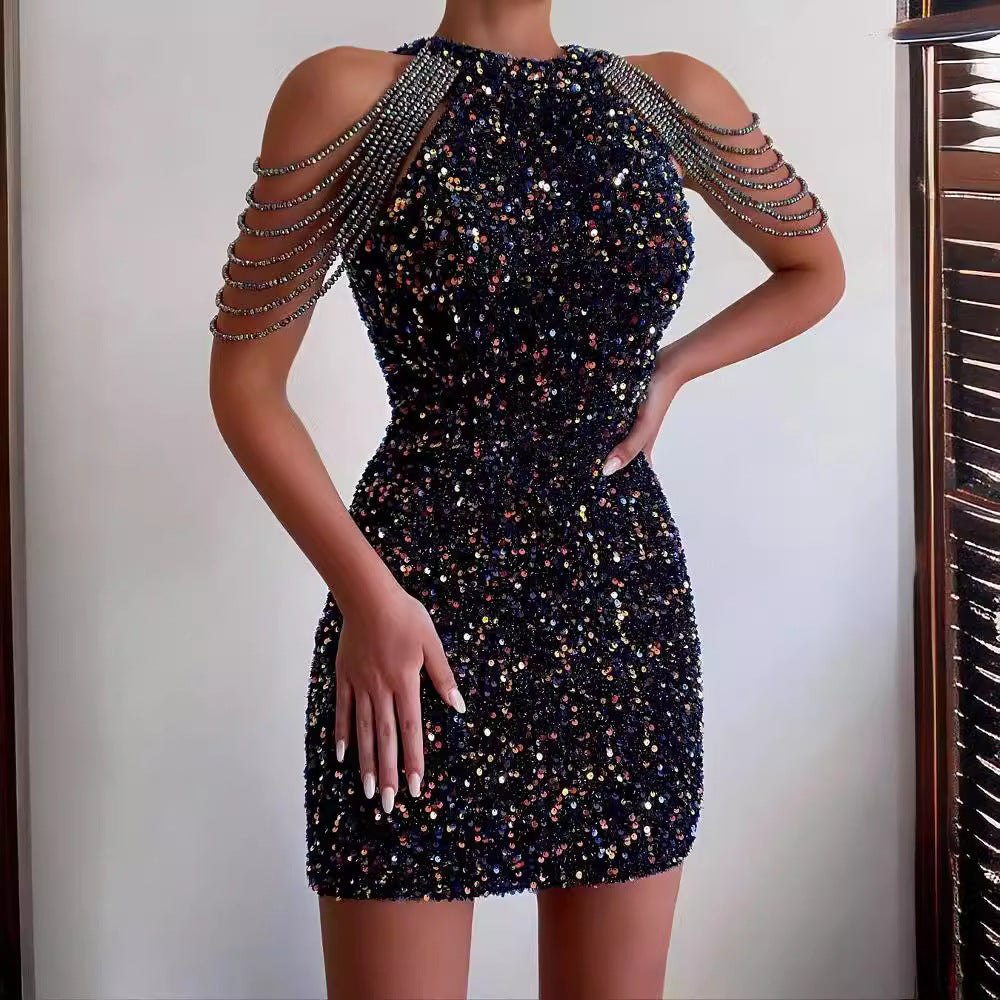 Damen Glitzerndes Abendkleid Drune