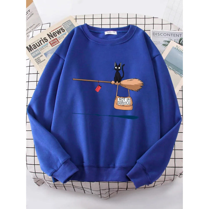 Damen Sweatshirt mit kreativem Katzenmotiv Drune