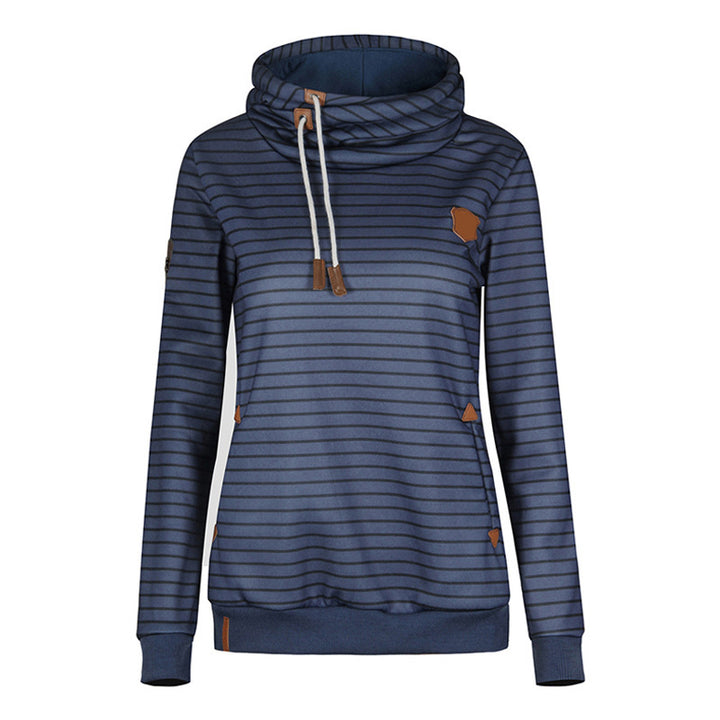 Damen Kapuzenpullover mit gestreiftem Design und hochwertigen Details Drune