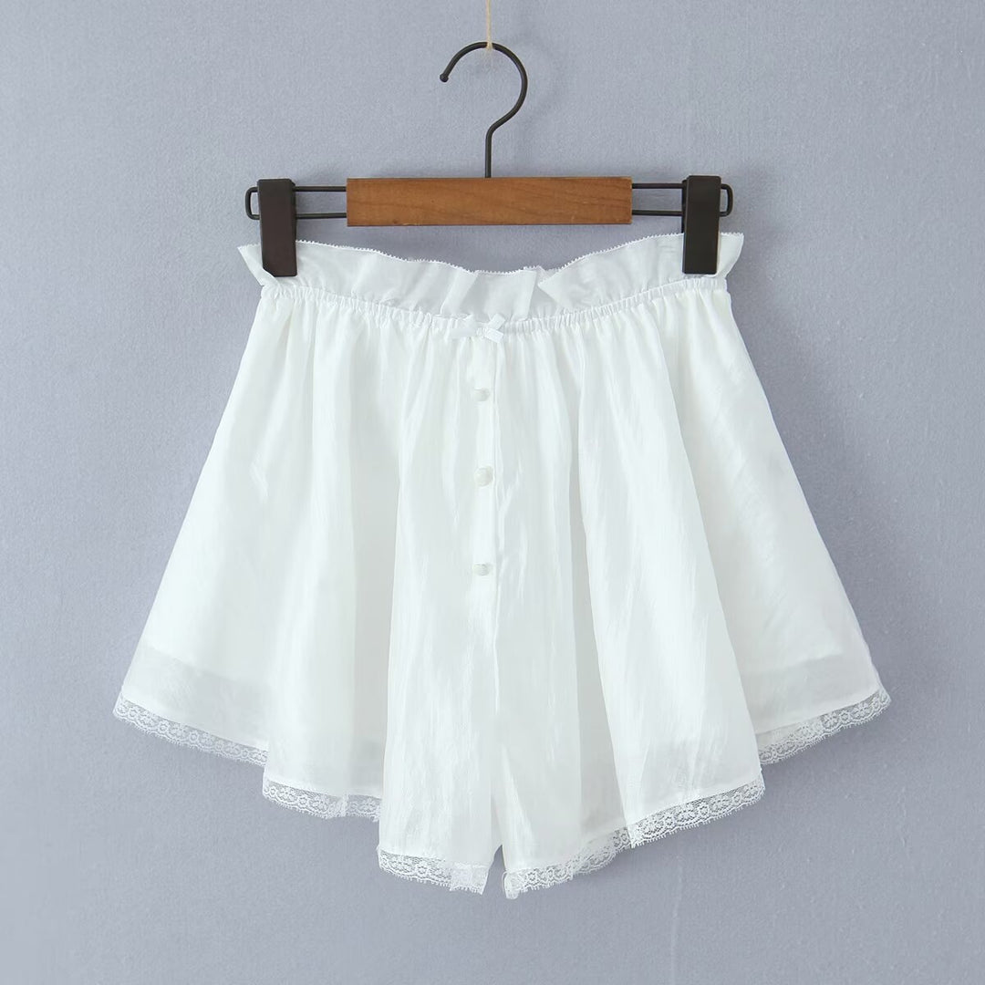 Damen luftige Shorts mit feinen Spitzenakzenten Drune