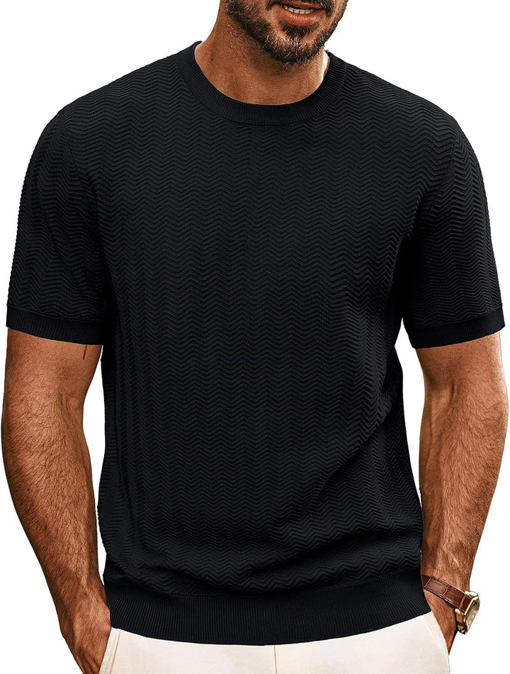 Herren strukturiertes Rundhals T-Shirt Drune