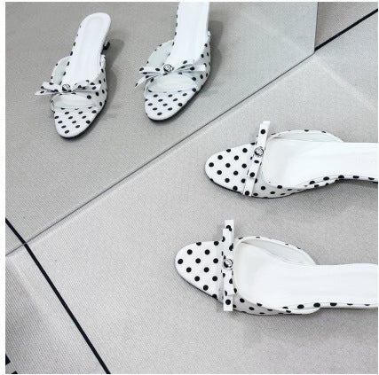 Damen Open-Toe Slide Mules mit Schleifendetail Drune