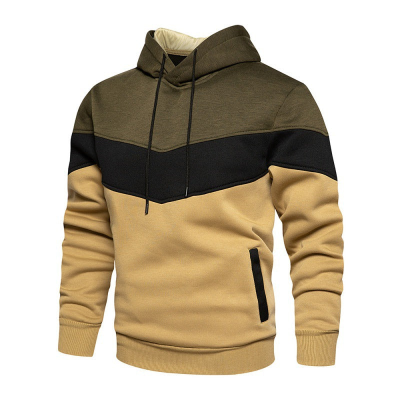 Herren Kapuzenpullover mit kontrastierenden Farbblöcken und weichem Innenfutter Drune
