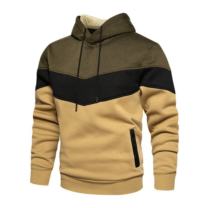 Herren Kapuzenpullover mit kontrastierenden Farbblöcken und weichem Innenfutter Drune