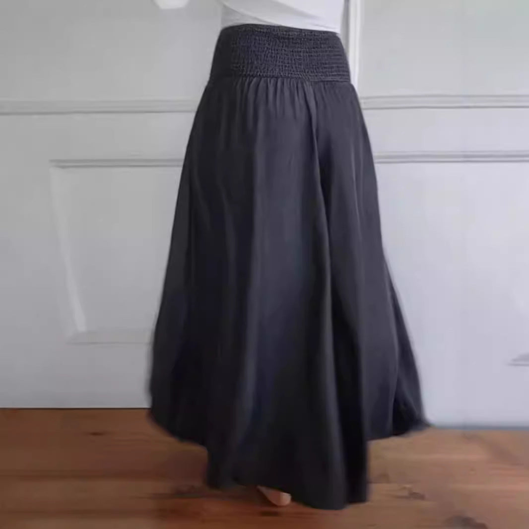 Damen weite Sommerhose mit elastischem Taillenbund und praktischen Seitentaschen Drune