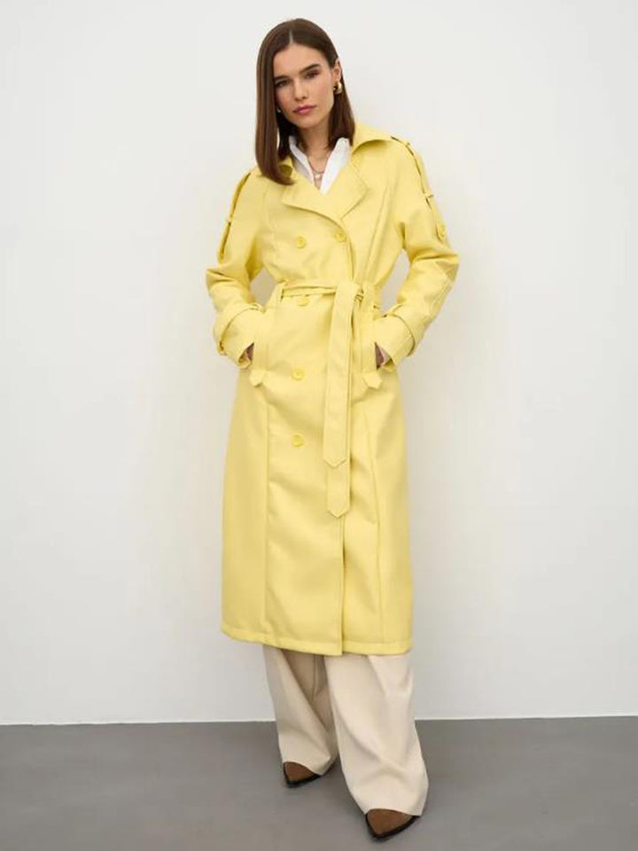 Damen modischer Trenchcoat mit Gürtel Drune