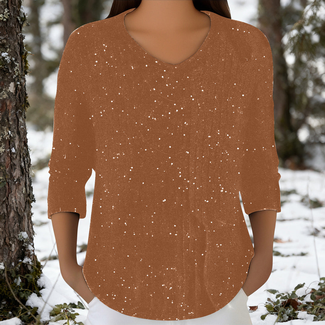 Damen Langarmshirt mit V-Ausschnitt Drune