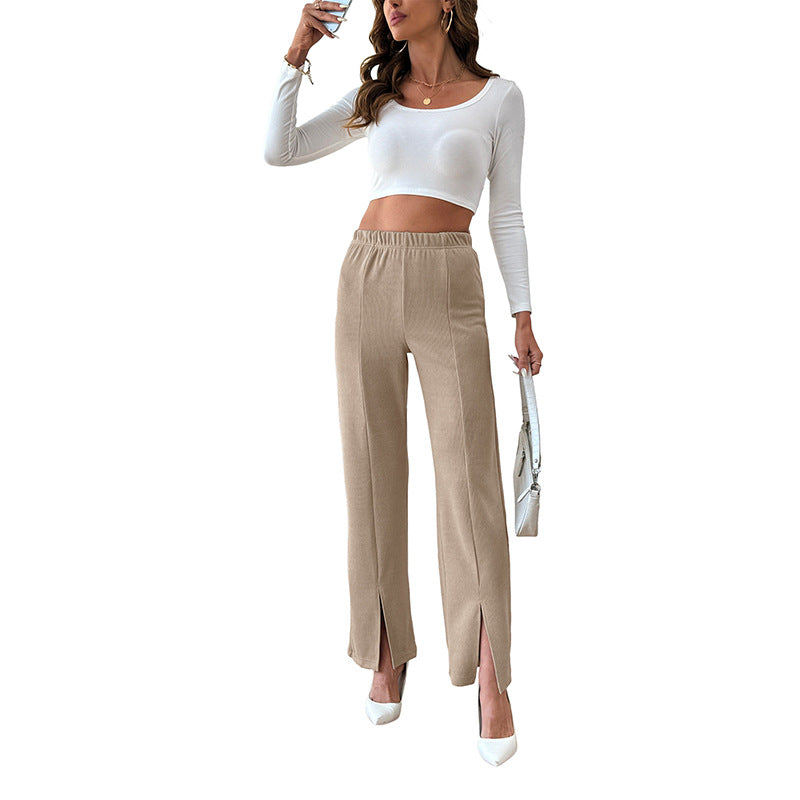 Damen elegante Hosenträger mit seitlichen Schlitzen Drune