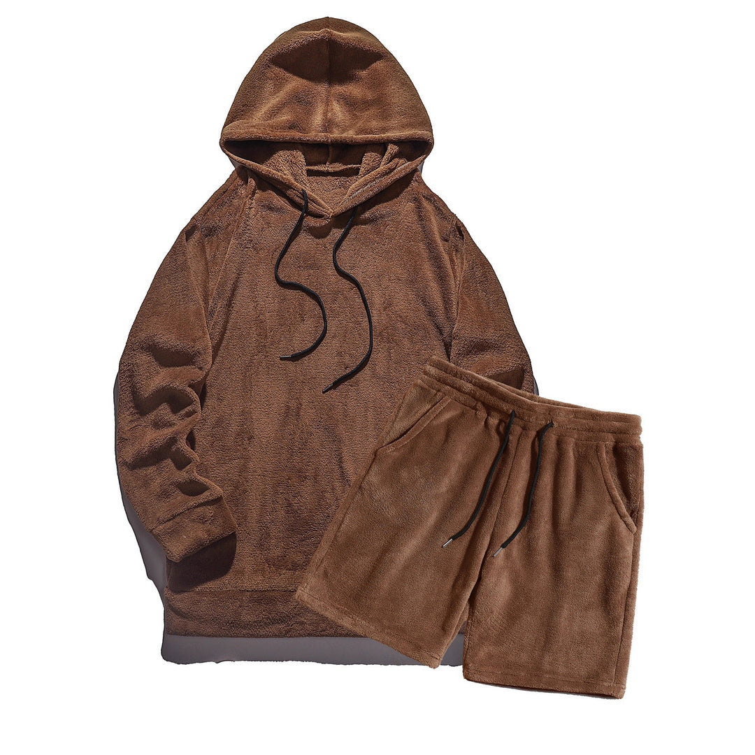 Herren Kuscheliges Hoodie-Shorts-Set Drune