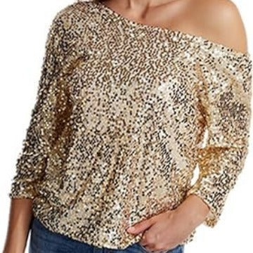 Damen Glitzernde Pailletten-Bluse Drune
