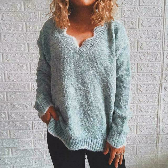 Drune | Pullover - Damen Herbst Einfarbiger Lässiger Pullover