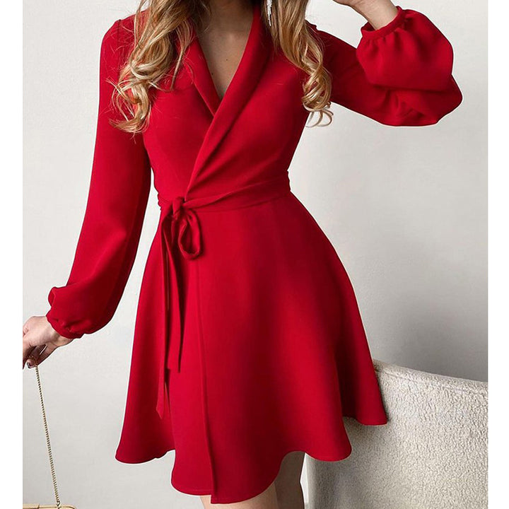 Damen Wickelkleid mit dekorativem Animal-Print und elegantem Gürtel Drune