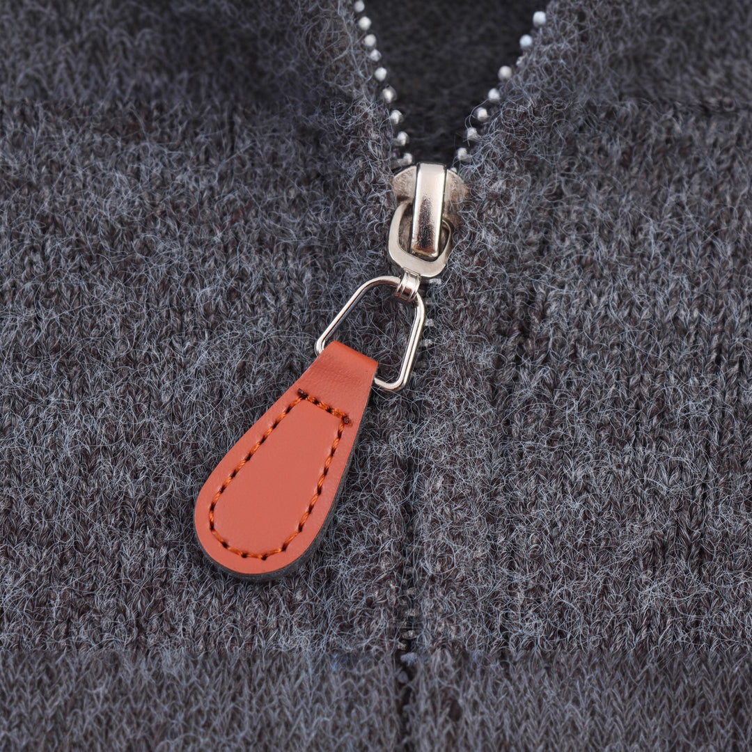 Damen lässiger Pullover mit hochwertigem Kragen und Reißverschluss Drune