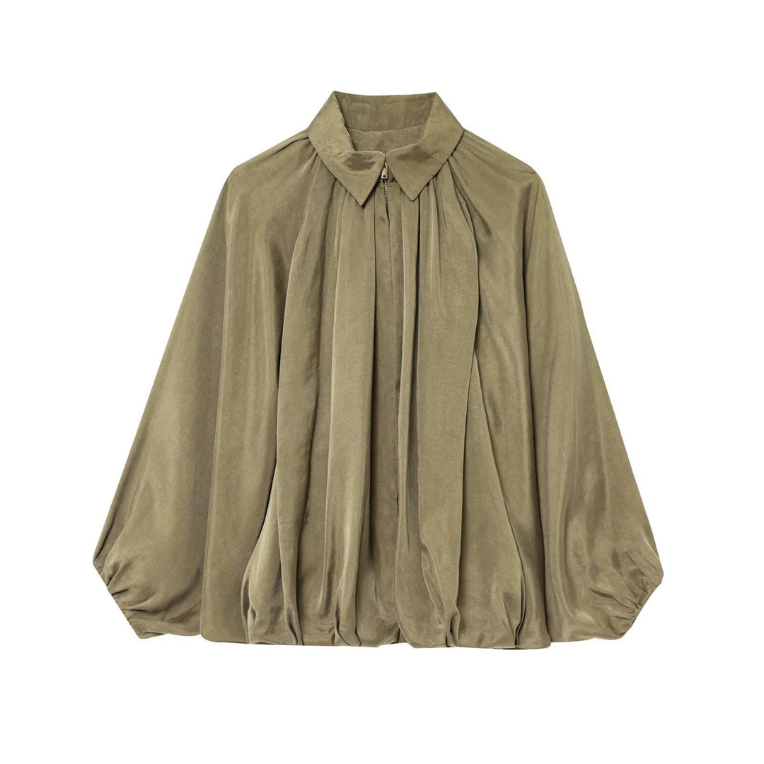 Damen elegante Bluse mit Raffungen und lässiger Passform Drune