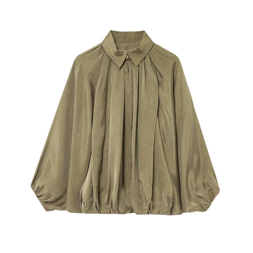 Damen elegante Bluse mit Raffungen und lässiger Passform Drune