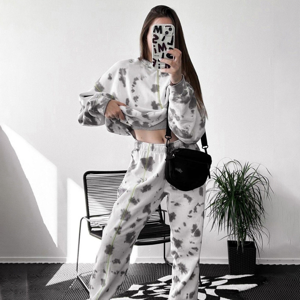 Damen lässiges Set aus weichen Jogginghosen und Hoodie Drune