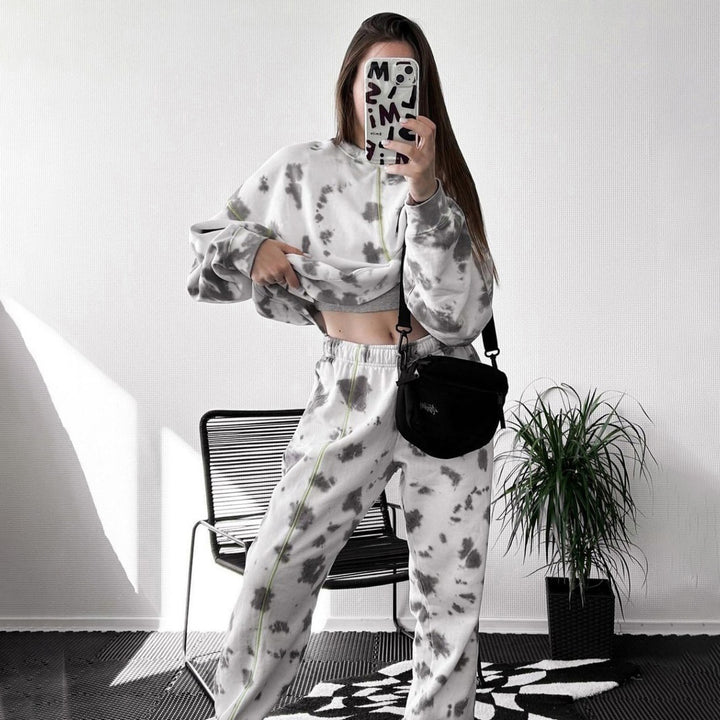 Damen lässiges Set aus weichen Jogginghosen und Hoodie Drune