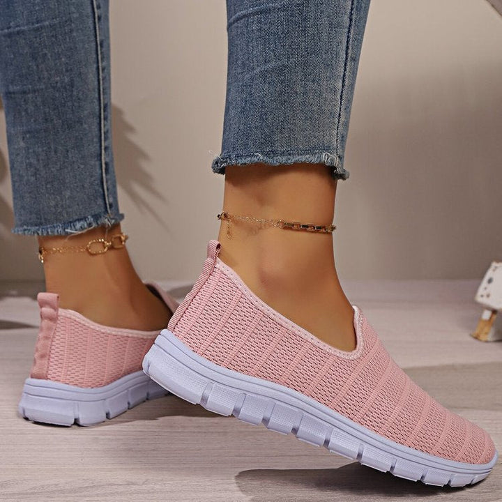 Damen Slip-On Sneakers mit atmungsaktiver Oberflächenstruktur und rutschfester Sohle Drune