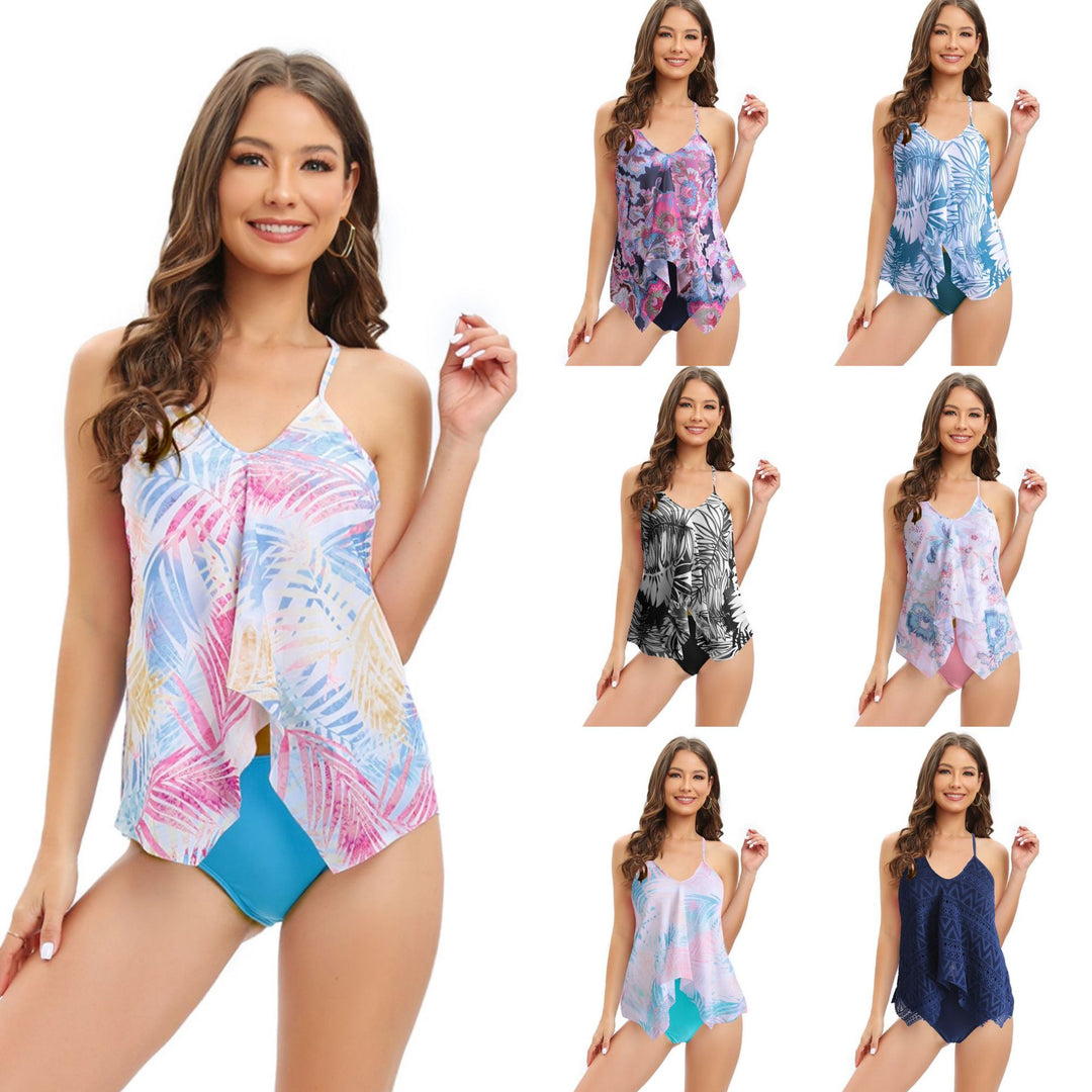 Damen Tankini-Set mit floralem Überrock und verstellbaren Trägern Drune