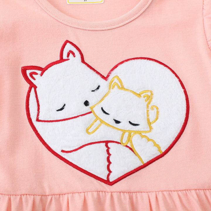 Mädchen Casual Kleid mit bezauberndem Tiermotiv Drune