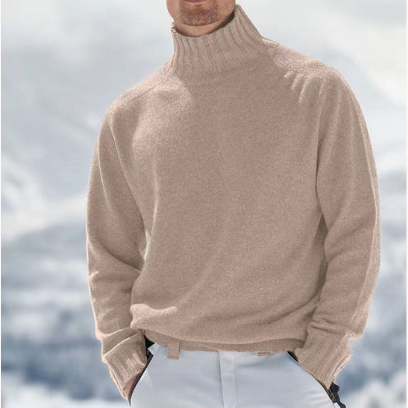 Herren Rollkragenpullover aus hochwertiger Wolle mit strukturierten Details Drune