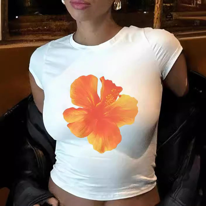 Damen Crop-T-Shirt mit kreativen Schleifen-Details Drune