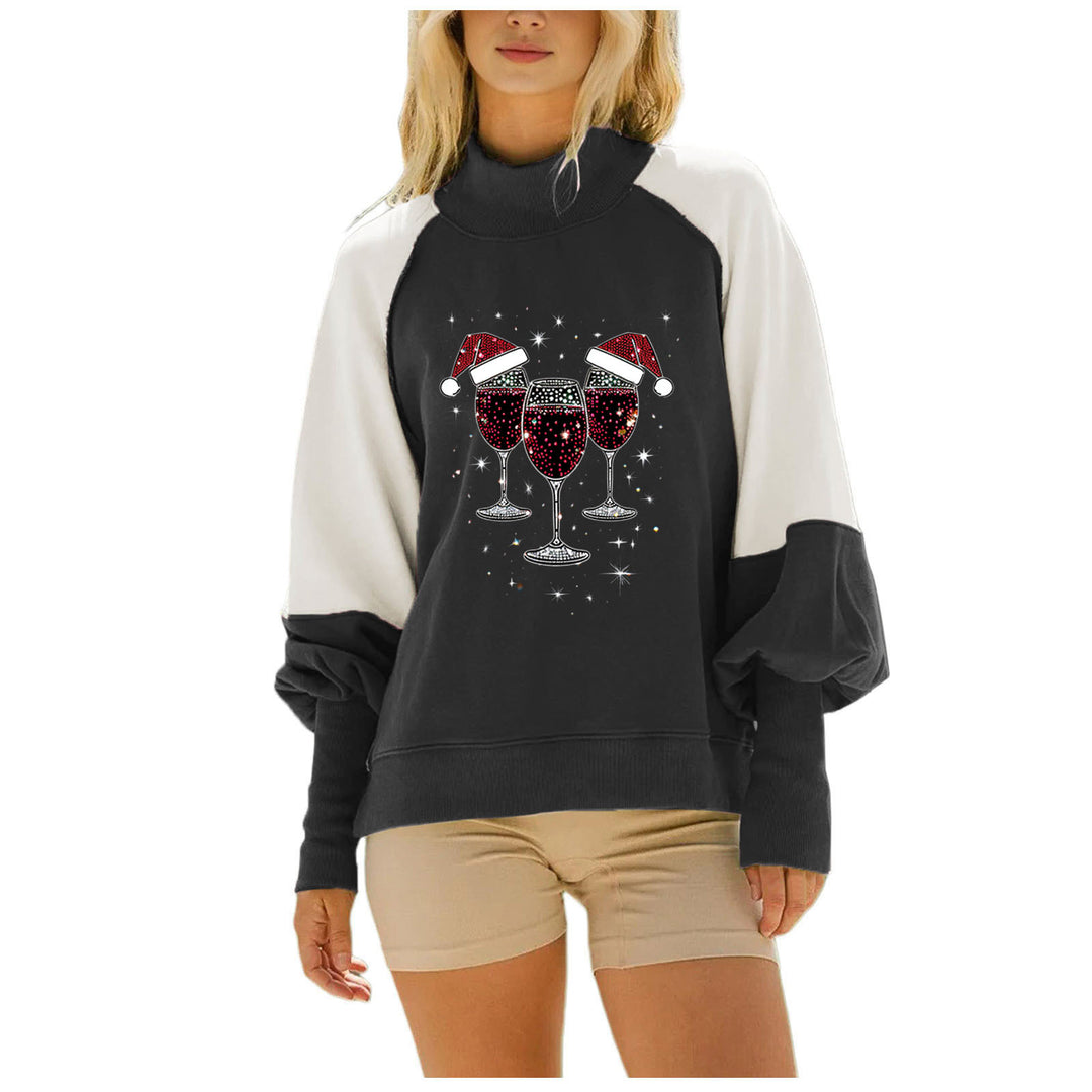 Damen Sweatshirt mit festlichem Glitzermotiv Drune