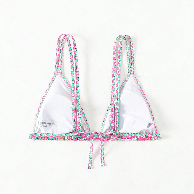 Damen Triangel-Bikini mit buntem Muster Drune